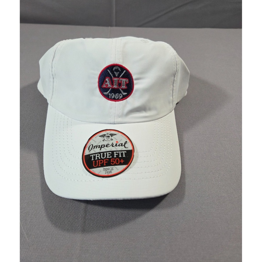 Imperial Hat Adult Adjustable White AIT 1969 Military Embroidered Golf Cap Retro